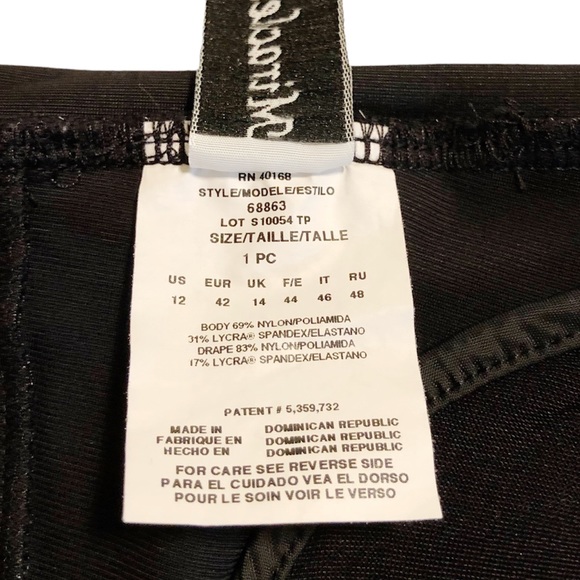 Miraclesuit Kirkland one piece black slimming ruched swimsuit size 12 - Picture 4 of 5